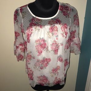 A sheer floral blouse